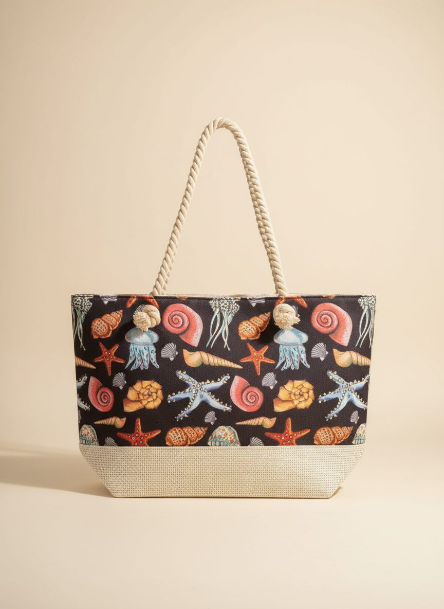 Mystic Sea Beach Bag with Nautical Rope Handles — accessories