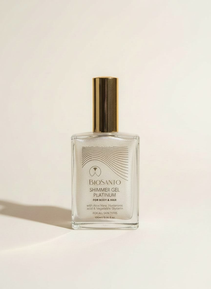 BioSanto Platinum Shimmer Gel for Body & Hair — care